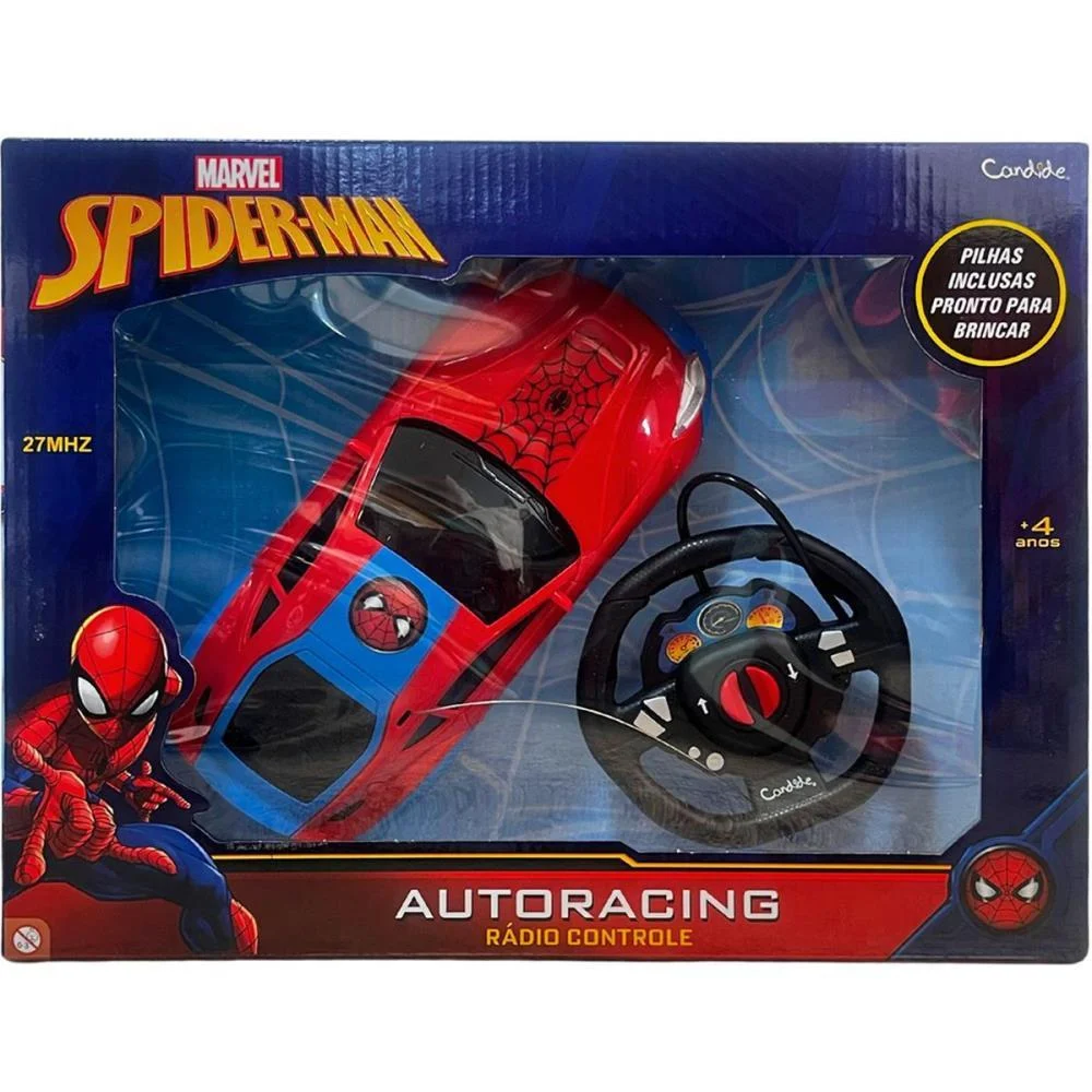 Carrinho Controle Remoto Spider-Man Auto-Racing 3F/Pil Candide