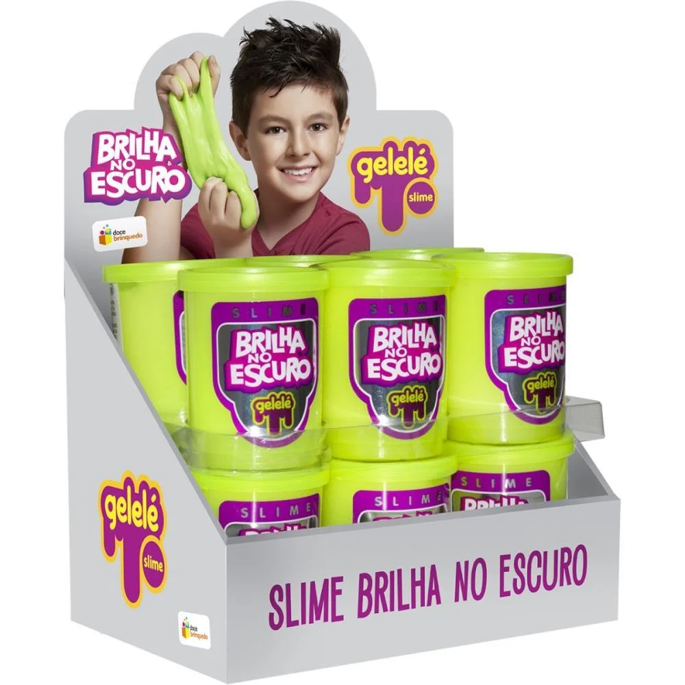 Slime Gelele Brilha No Escuro 110G. Doce Brinquedo (Dp.c/12)
