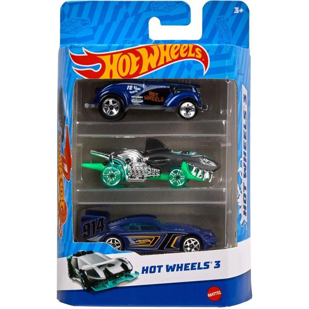 Hot Wheels Die-Cast Pack C/03 Carrinhos (S) Mattel (Blister)