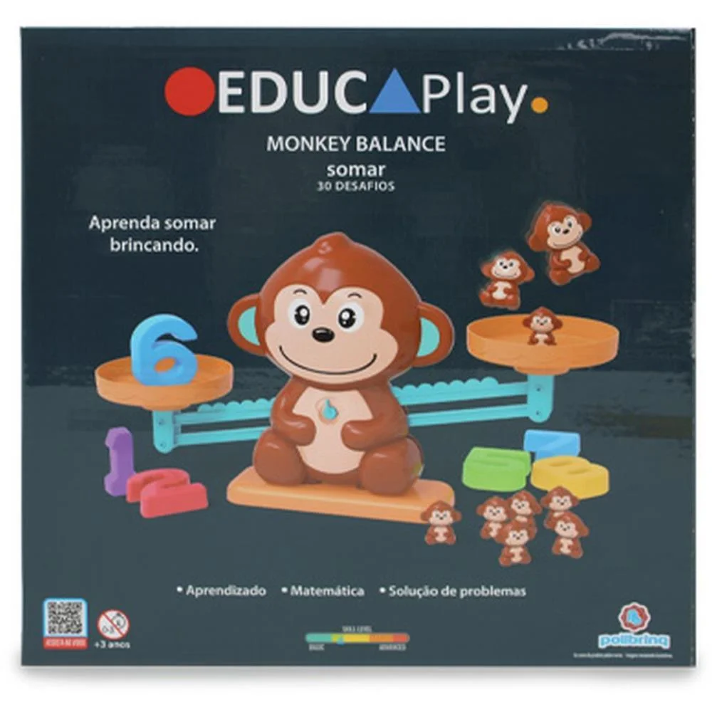 Brinquedo Educativo Educaplay Monkey Balance Somar Polibrinq (Unidade)
