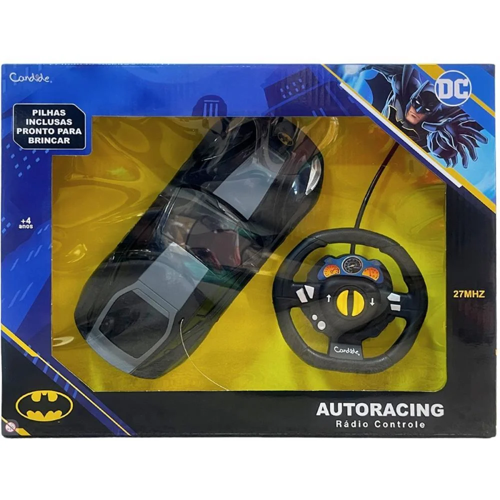 Carrinho Controle Remoto Batman Auto-Racing 3Func/Pilha Candide
