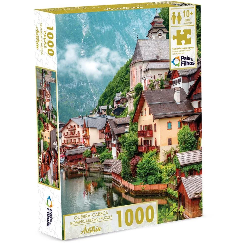 Quebra-Cabeca Cartonado Austria 1000 Pecas Pais E Filhos (Unidade)