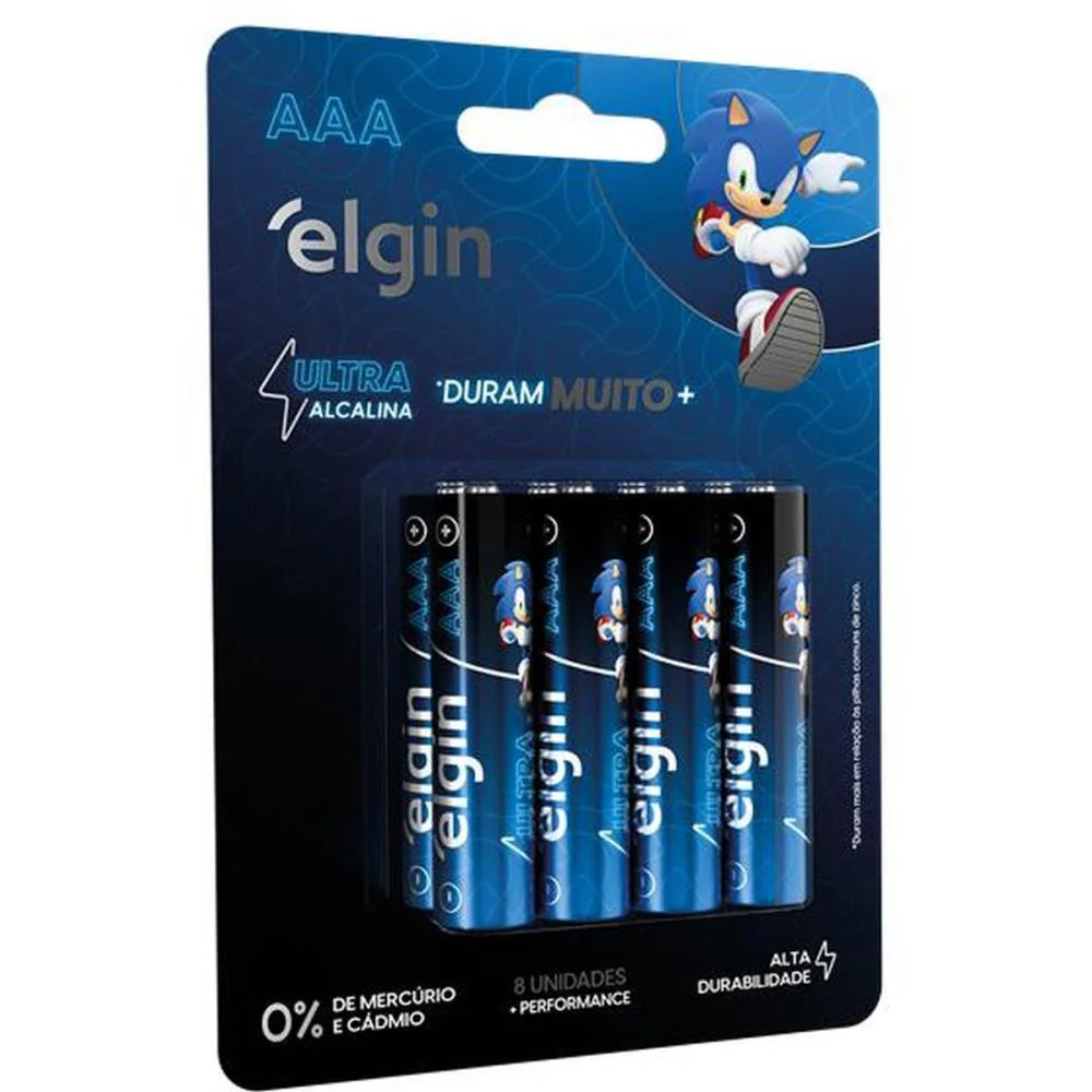 Pilha Alcalina Palito Aaa Ultra Alcalina Elgin (Bl.c/08)
