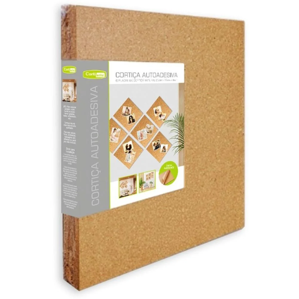 Cortica Em Folhas Auto Adesiva 29X29Cm 4Mm Cortiarte (Pct.c/06)