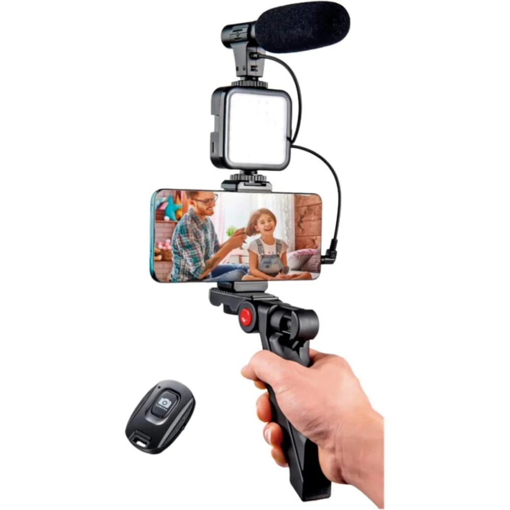 Suporte Para Celular Tripe C/Led/Microfone Youtuber Flex (Unidade)
