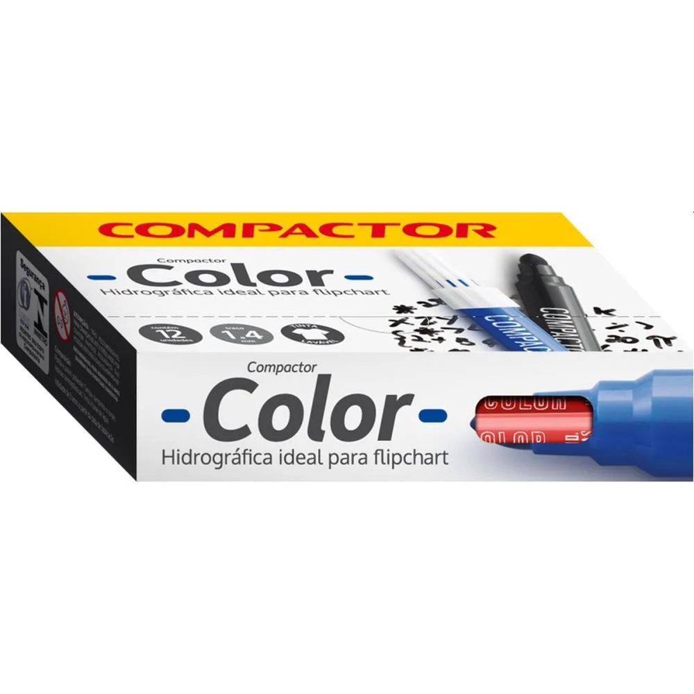 Caneta Hidrografica Jumbo Compactor Color Avulso Verm. Compactor (Cx.c/12)