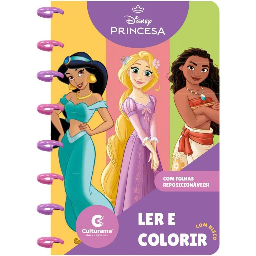 Livro Infantil Colorir Ler E Colorir Disco Princesas Culturama (Unidade)