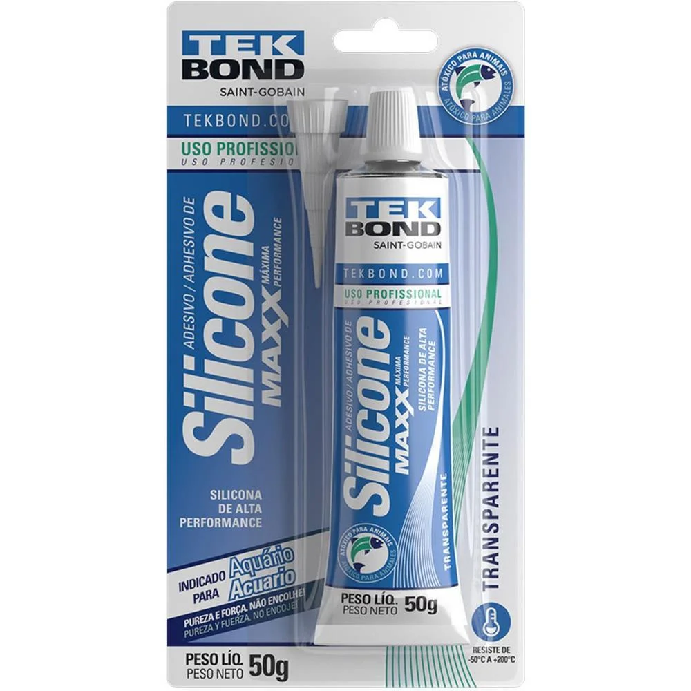 Adesivo De Silicone Acetico Maxx 50G. Aquario Tekbond (Unidade)