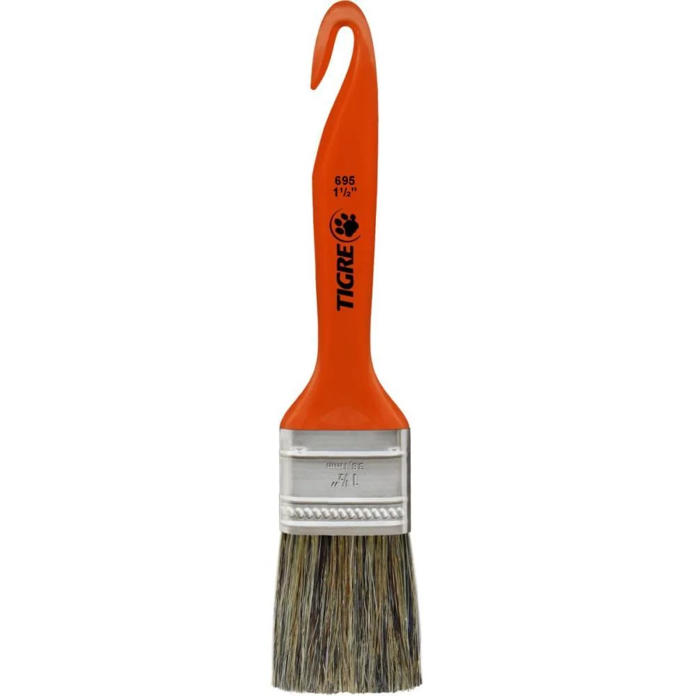 Trincha De Pintura 695 Media Cerda Gris 1 1/2Pol. Pinceis Tigre (Pct.c/12)