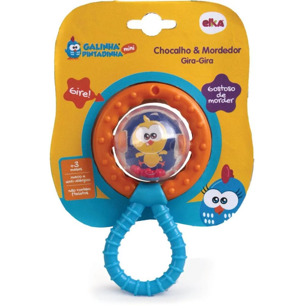 Mordedor Infantil Galinha Pintadinha C/Chocalho Elka