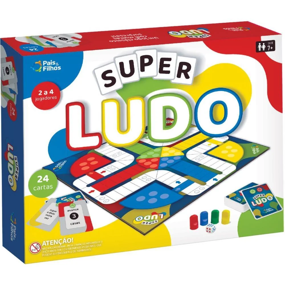 Jogo De Tabuleiro Super Ludo Pais E Filhos (Unidade)