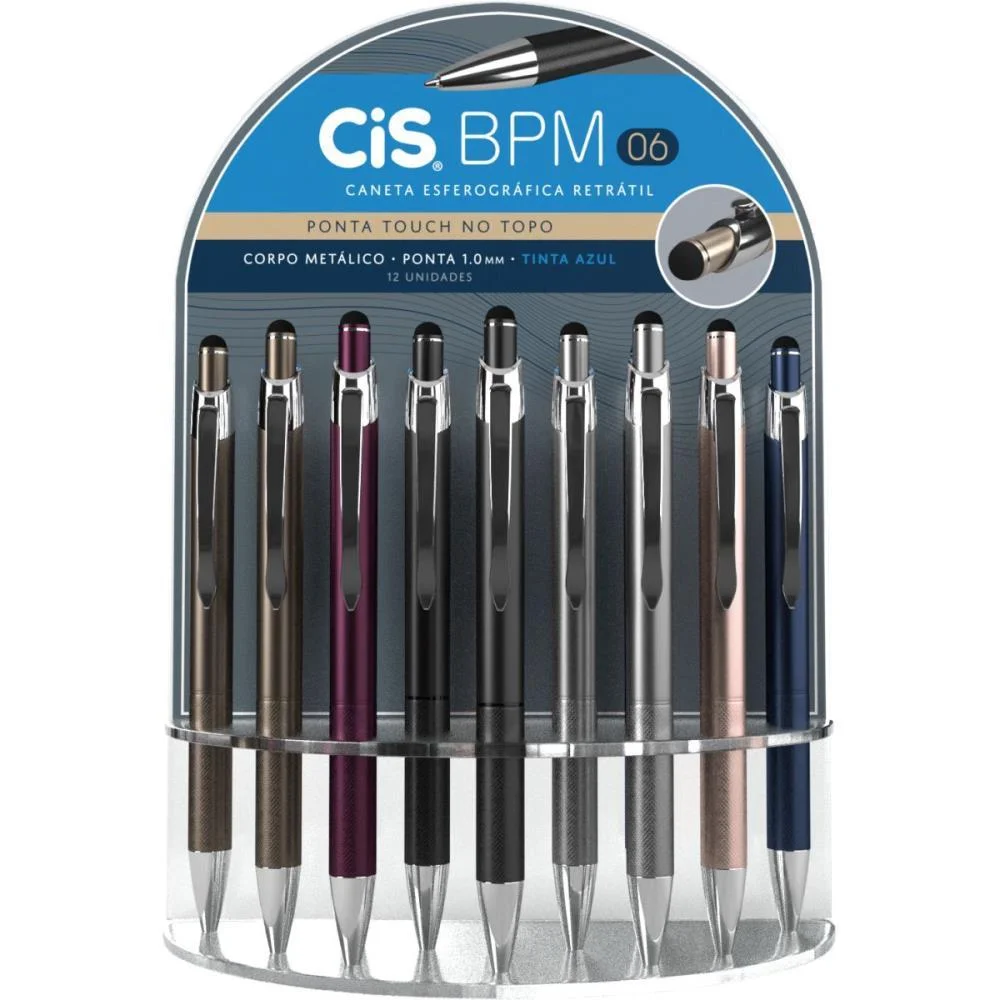 Caneta Esferografica Retratil Cis Touch Bpm-06 1.0Mm Az (S) Sertic (Dp.c/12)