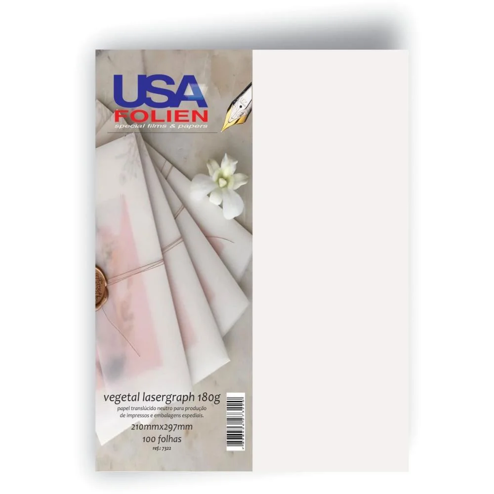Papel Vegetal A4 180G. 210X297Mm. Usa Folien (Pct.c/100)