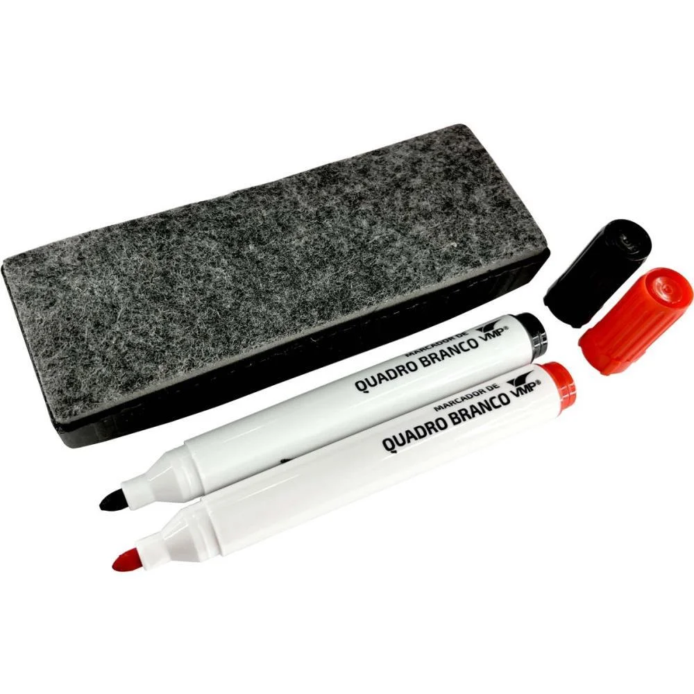 Pincel Quadro Branco Vermelho/Preto C/Apagador V.m.p. (Unidade)