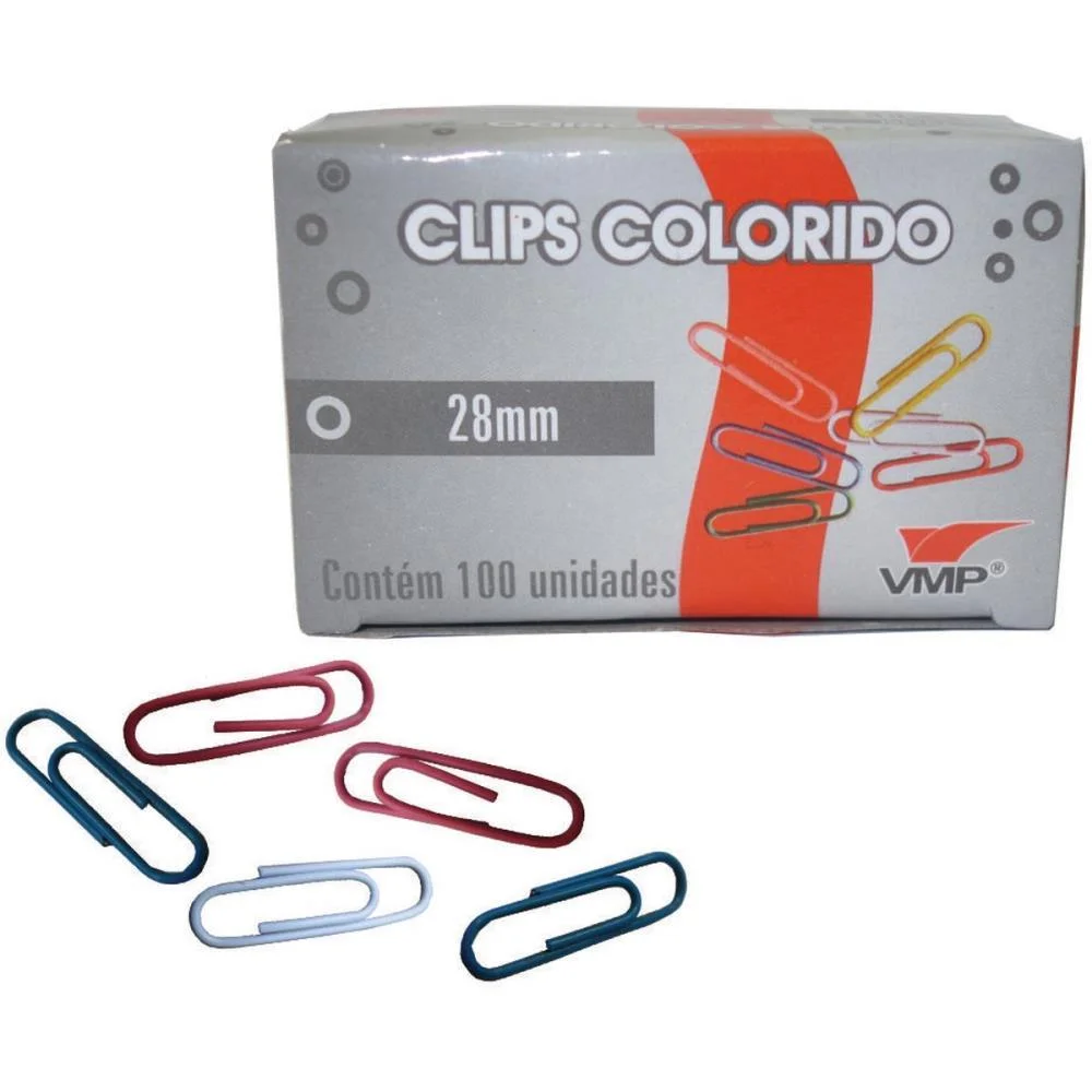 Clipe Colorido 28Mm N1 (S) 100 Uni V.m.p. (Cx.c/10)