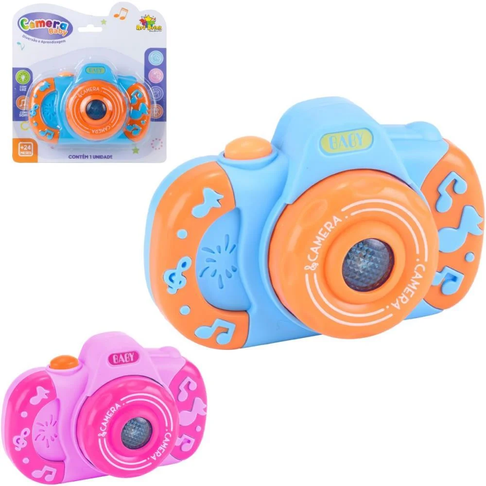 Brinquedo Para Bebe Camera Baby C/Som E Luz Art Brink