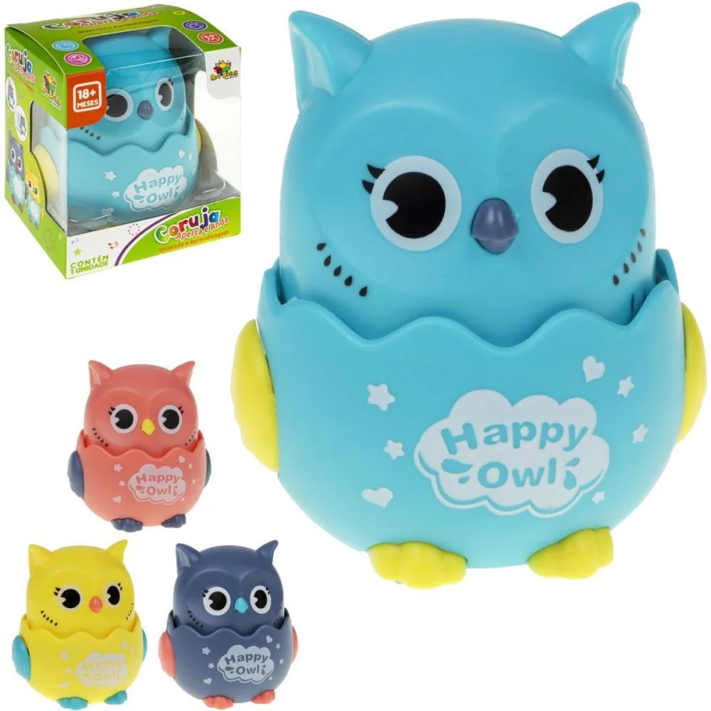 Brinquedo Para Bebe Coruja Aperta E Anda Art Brink