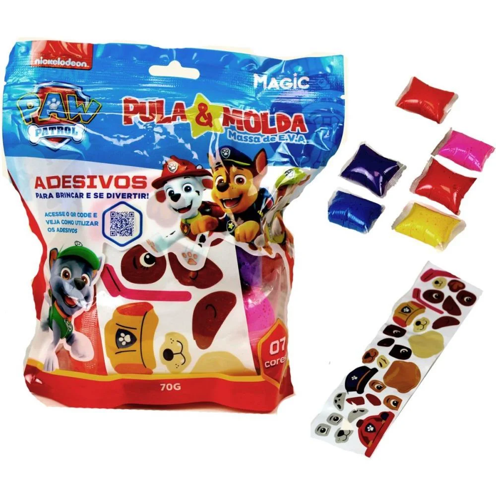 Massa Para Modelar Criativa Pula E Molda 70G Chase 7Cores Magic Kids