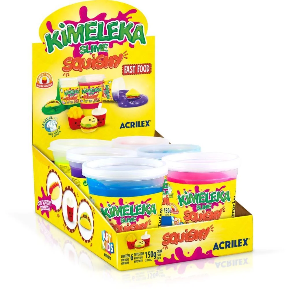 Slime Kimeleka Fast Food 150G Sortid Acrilex (Cx.c/06)