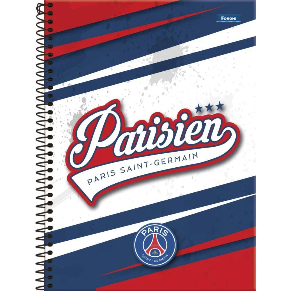 Caderno 1 Matéria Capa Dura Paris Saint Germain  80F Foroni Com 4 Unidades