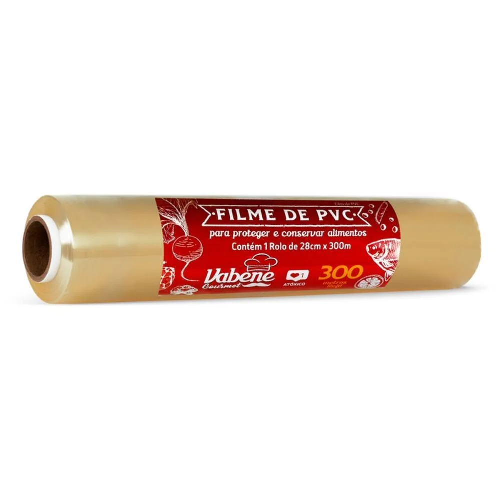 Plastico Para Alimentos Filme Pvc Refil 28Cmx300M. Vabene (Rolo)