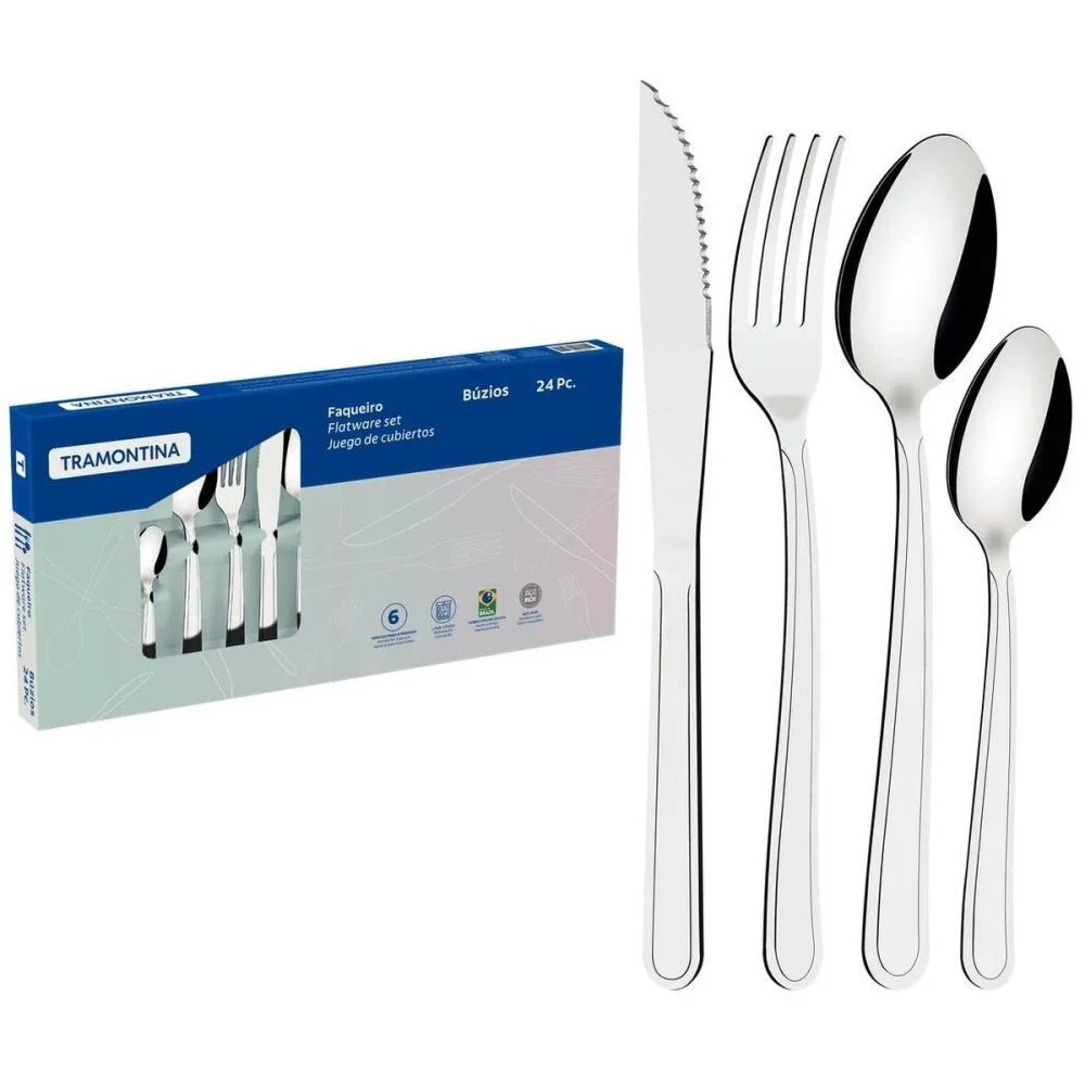 Talher Faqueiro Buzios 24Pc Inox Tramontina .