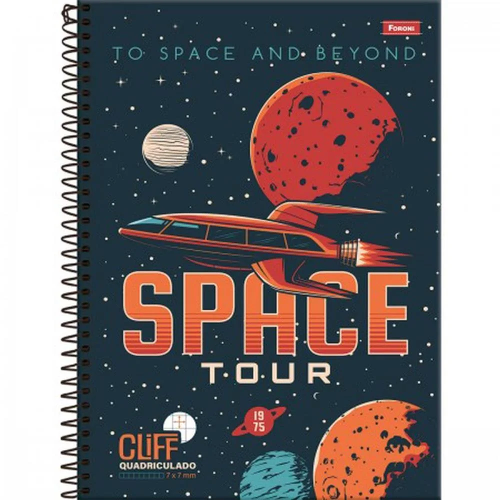 Caderno 1 Matéria Capa Dura Cliff Masculino 80Fls. Foroni Com 4 Unidades