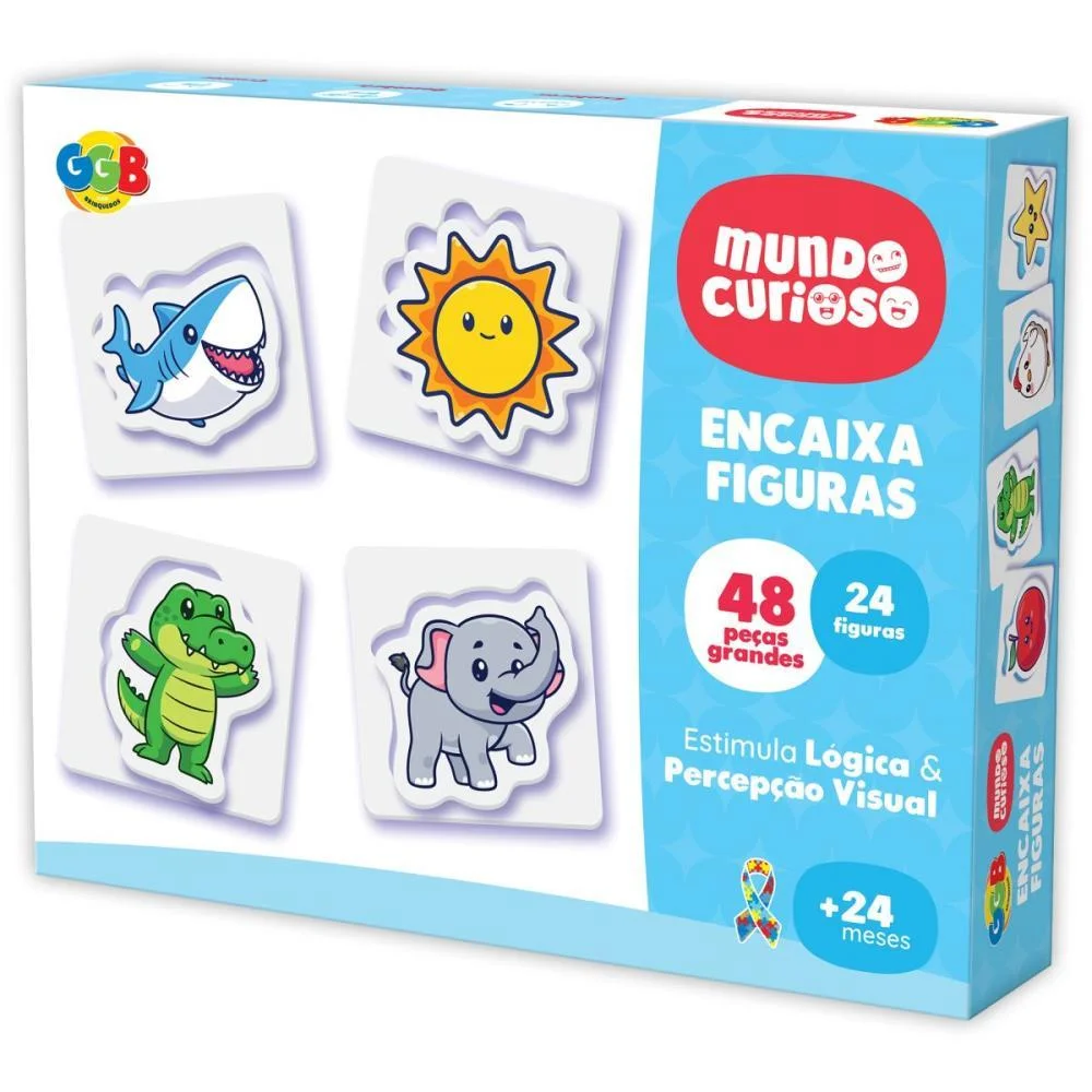 Brinquedo Pedagogico Encaixa Figuras 48 Pcs Ggb Plast