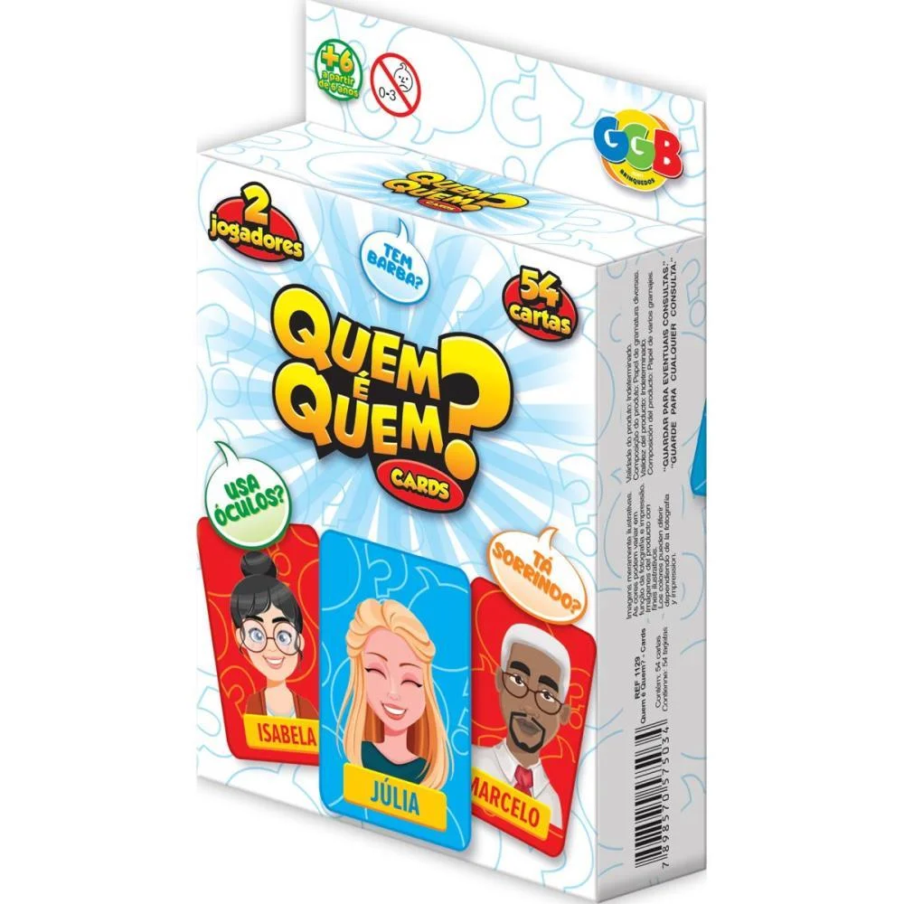 Jogo De Cartas Quem É Quem? 54 Cartas Ggb Plast