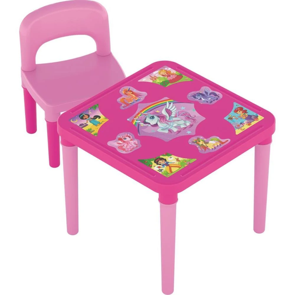 Mesinha/Cadeira Unicornio Mesa+Cadeira C/Adesi Ggb Plast