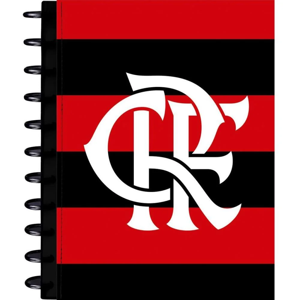 Caderno 1 Matéria Capa Dura Flamengo Mod.2-  Disco 80Fls Kit