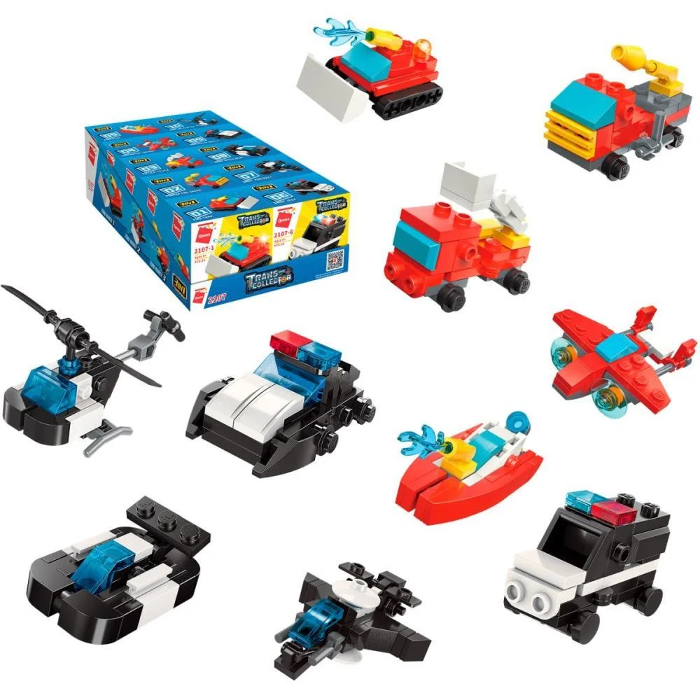 Brinquedo Para Montar Set Bombeiro E Policia 3Em1(S) Keepplay C/ 10 Unidades