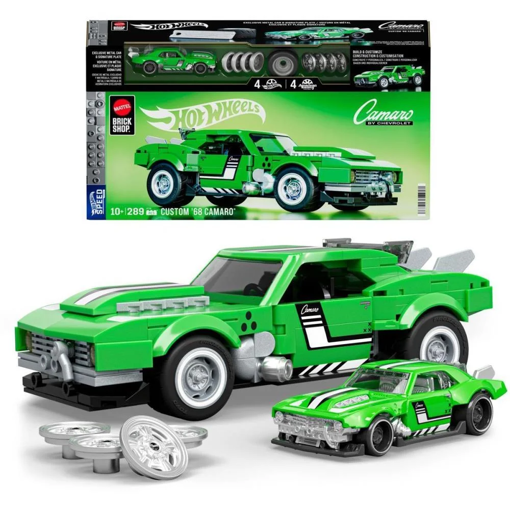 Hot Wheels Brick Shop Camaro 68 1:32 289Pcs Mattel