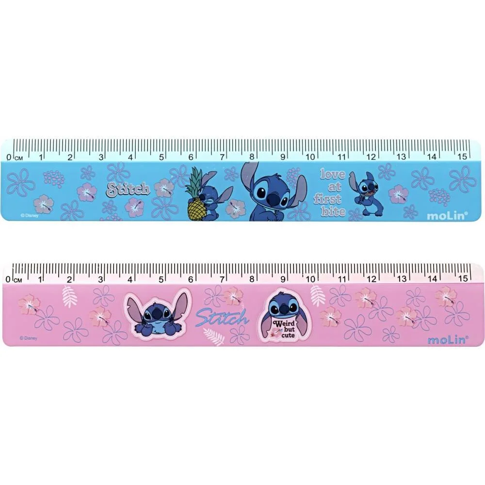 Regua De Poliestireno Stitch 15Cm (S) Molin (Unidade)
