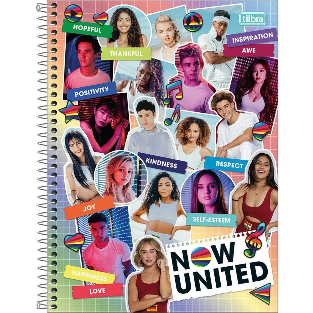Caderno 10 Matérias Capa Dura Now United 160Fls. Tilibra Com 4 Unidades