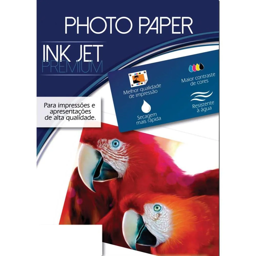 Papel Fotografico Inkjet A4 Glossy Premium 180G Mares 50 Unidades