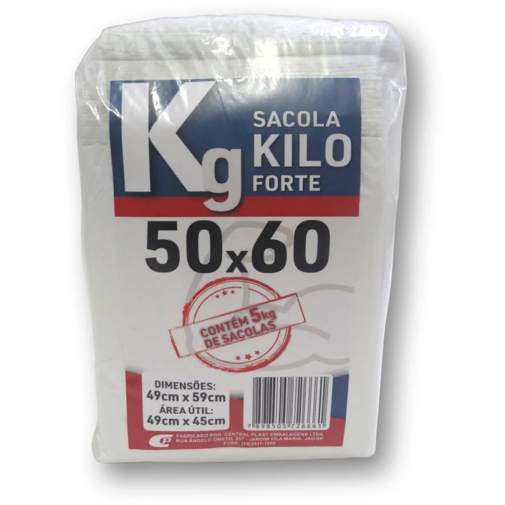 Sacola Plastica 50X60 C/520Unid. Kilo Forte Central Plast (Pacote)
