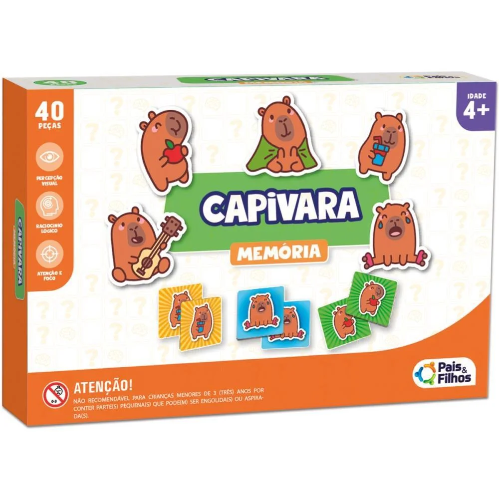 Jogo Da Memoria Capivara 40 Pecas Pais E Filhos