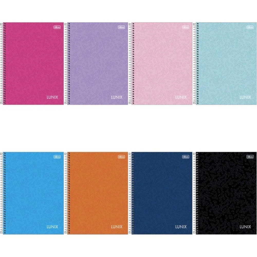 Caderno 10 Matérias Capa Dura Lunix 160Fls. Tilibra Com 4 Unidades