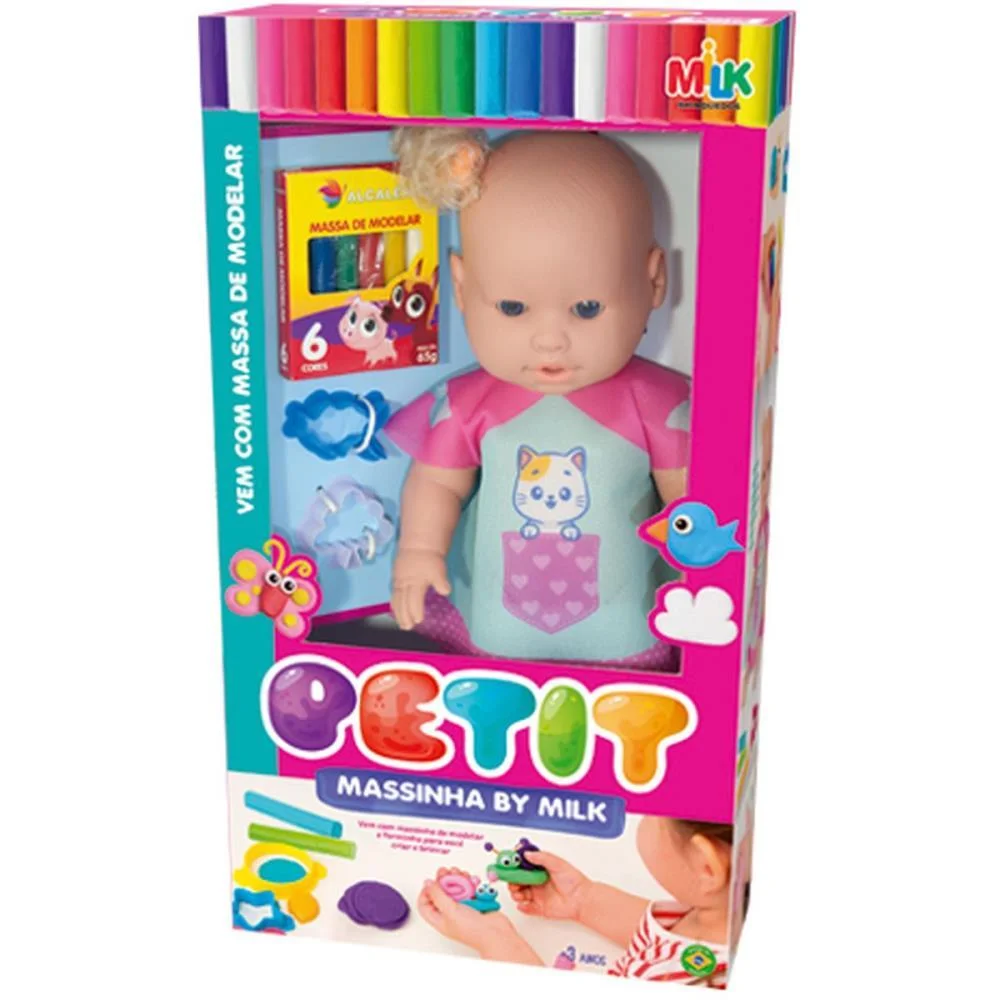 Boneca Petit 33Cm C/Massinha/Forminha Milk