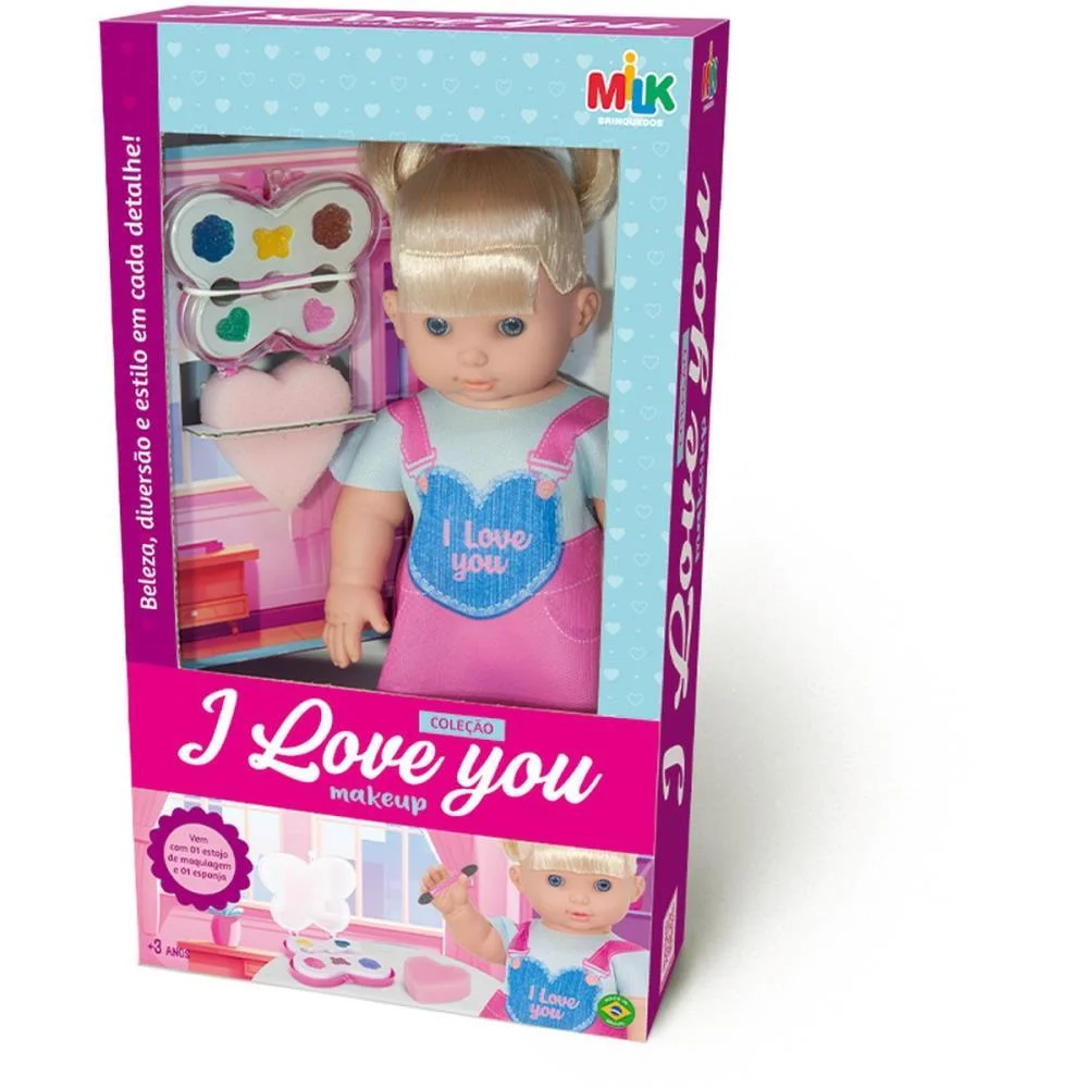 Boneca I Love You 34Cm C/Maquiagem Milk