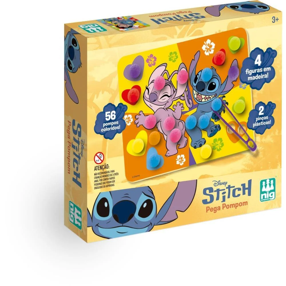 Brinquedo Educativo Stitch Pega Pompom Nig Brinquedos