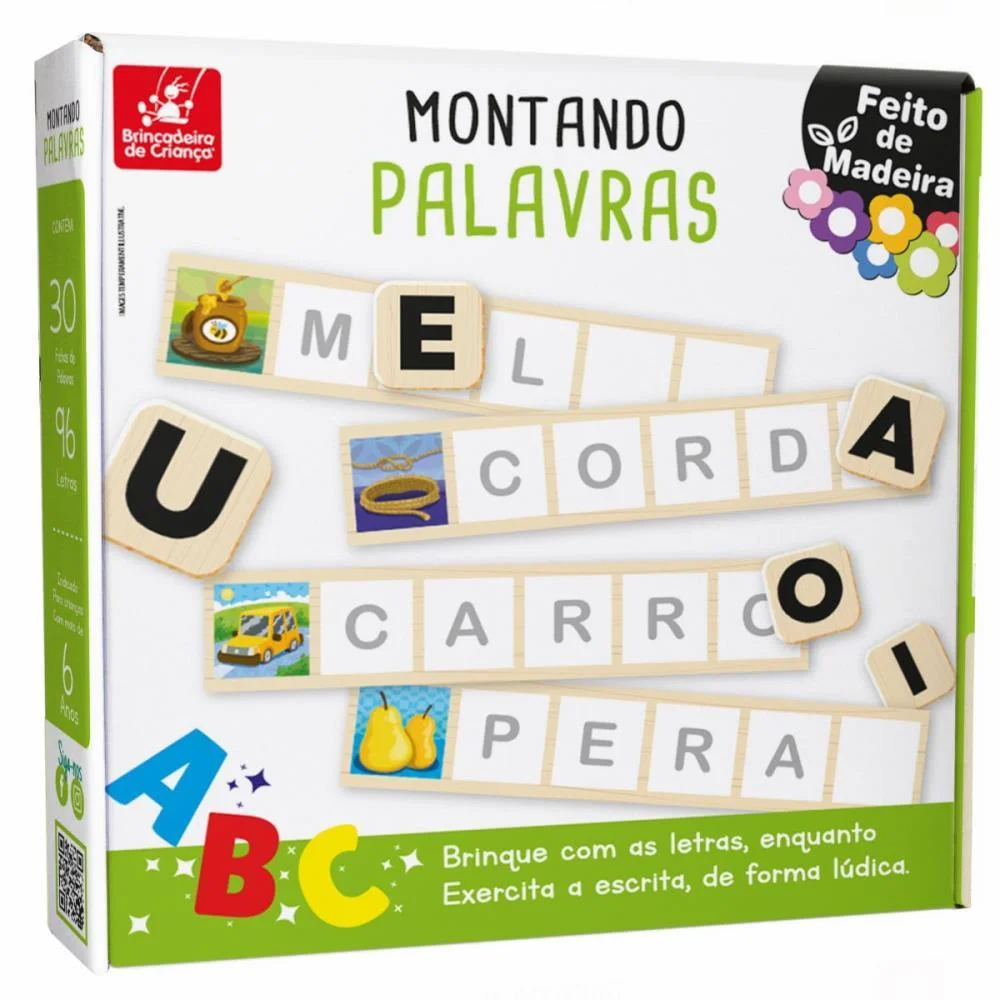 Brinquedo Pedagogico Madeira Montando Palavras Brinc. De Crianca