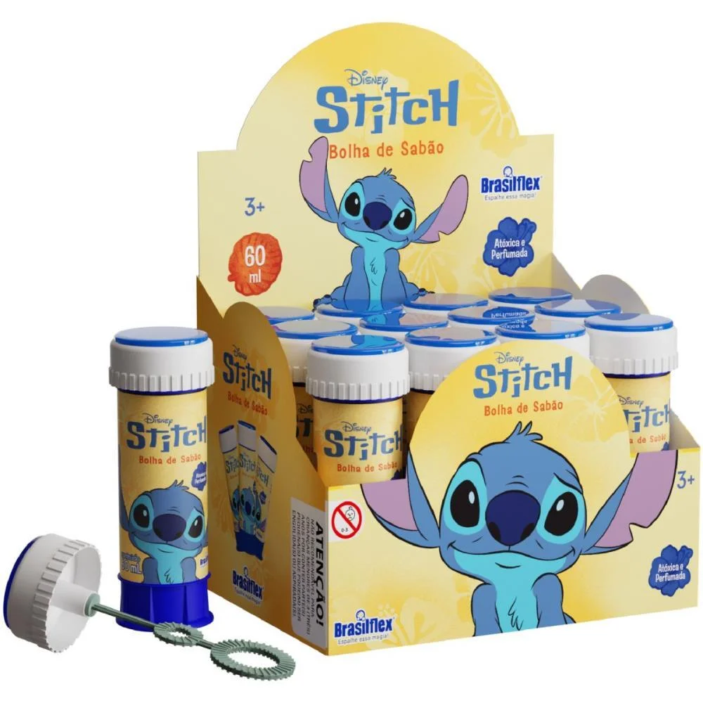 Bolha De Sabao Stitch 60Ml C/Jogo Brasilflex (Cx.c/12)
