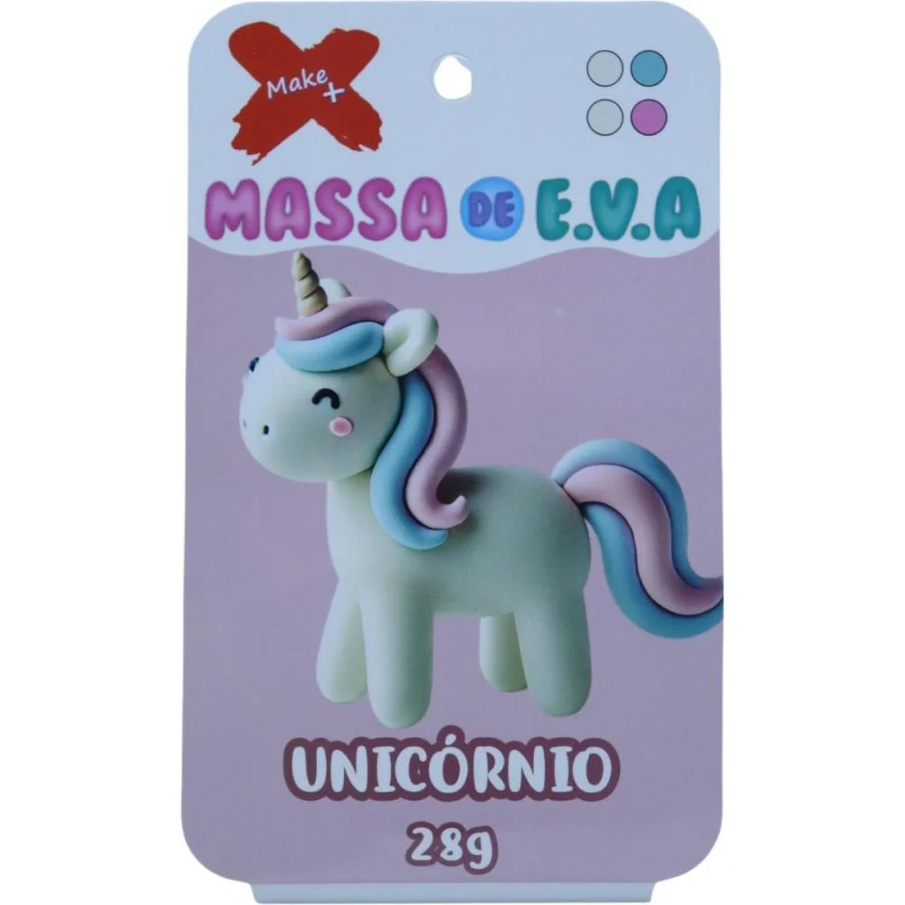 Massa De Eva Criativa Unicornio C/04 Cores 28 G Make+