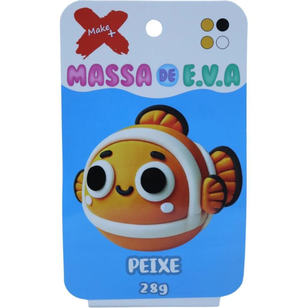 Massa De Eva Criativa Peixe C/04 Cores 28 G Make+