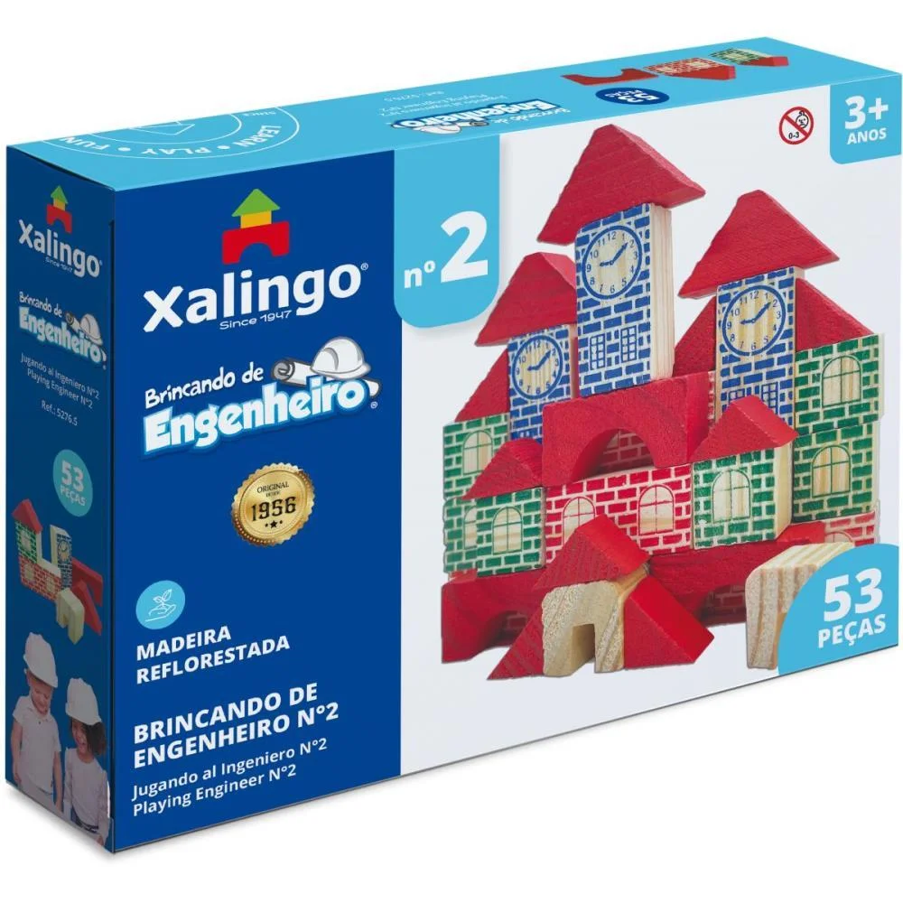 Brinquedo Para Montar Brincando De Engenheiro2 53Pcs Xalingo