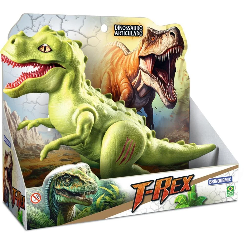 Dinossauro T-Rex Articulado Brinquemix