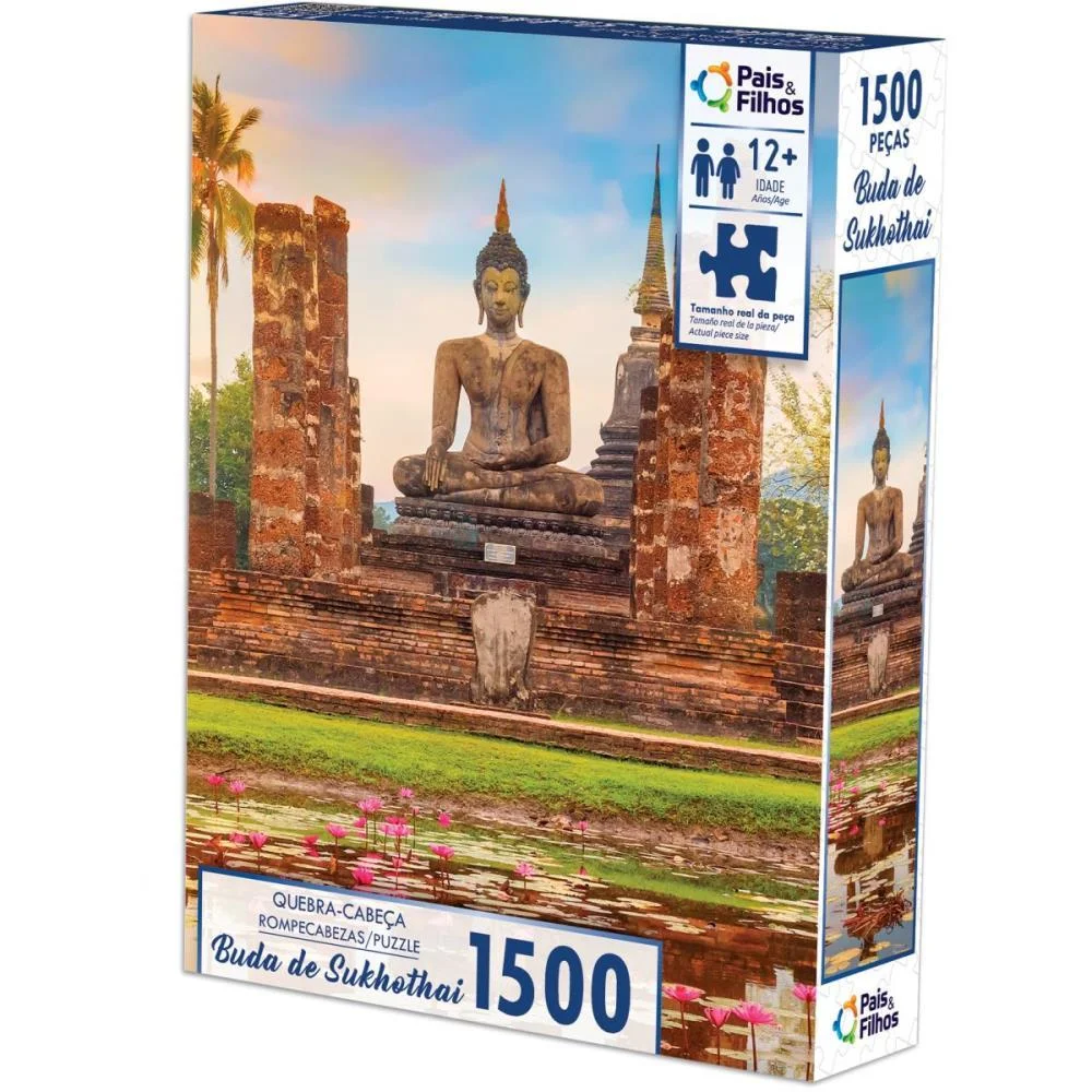 Quebra-Cabeca Cartonado Buda De Sukhothai 1500 Pecas Pais E Filhos