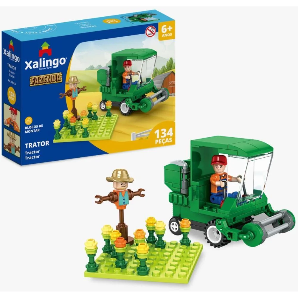 Brinquedo Para Montar Fazenda Trator 134 Pecas Xalingo